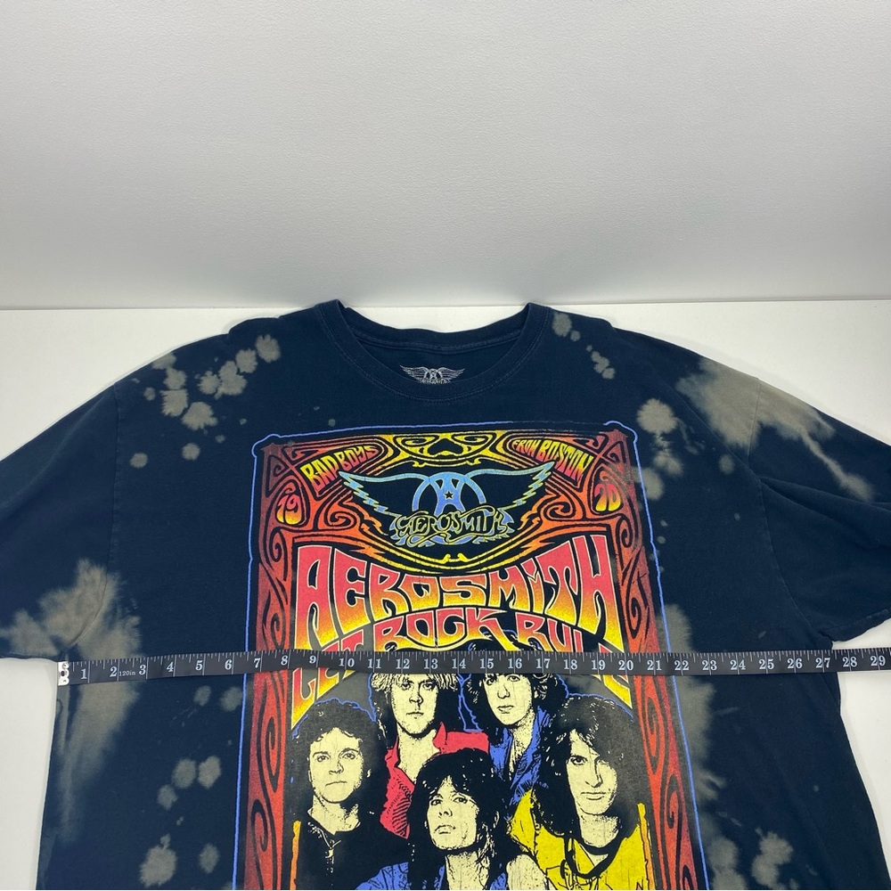 Aerosmith Live Let Rock Rule Tour 2014 Black Tie-Dye Concert Band Tee T-Shirt 3X - Picture 7 of 11